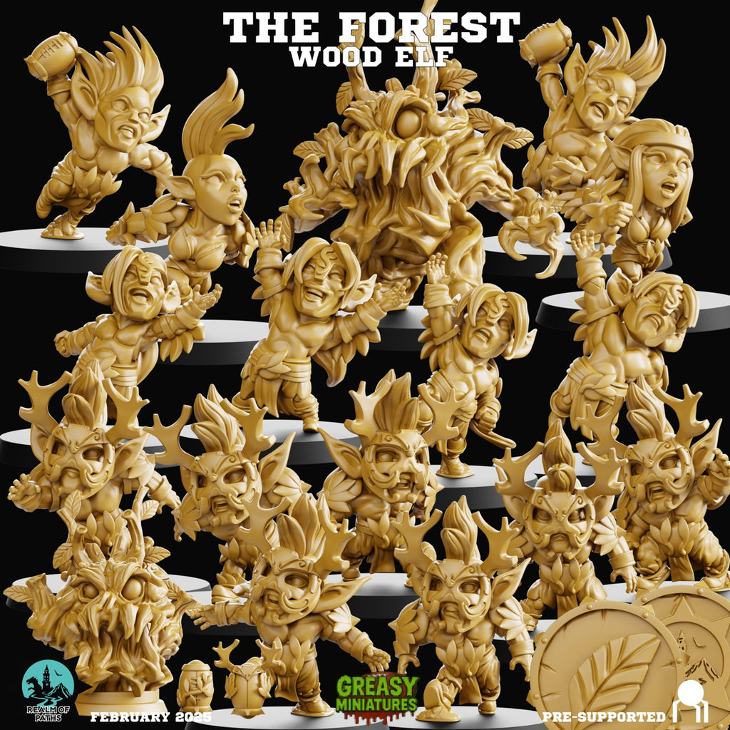 Chibi - Forest Wood Elves - Tabletop Wargaming Team - By Realm of Paths
