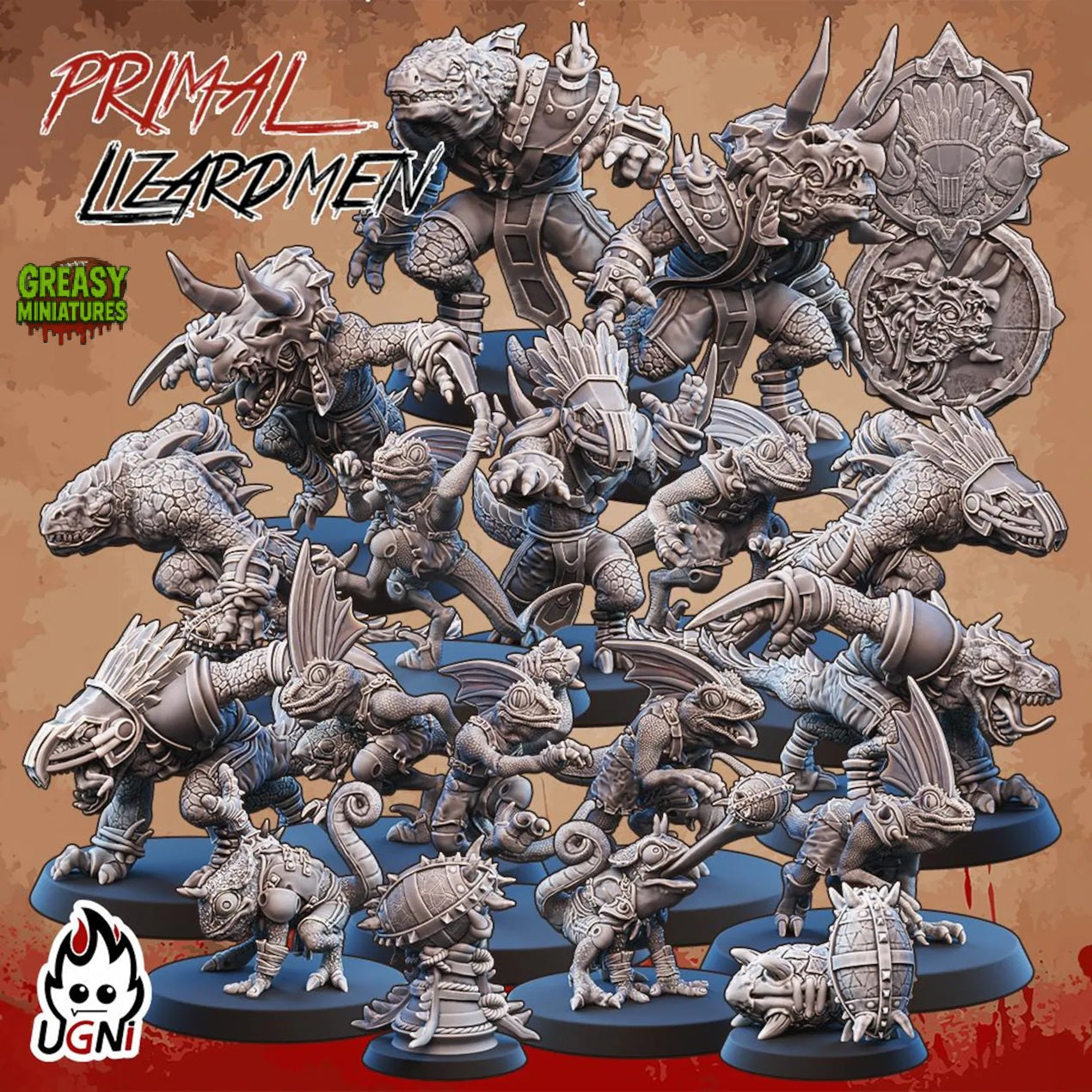 Lizard Team - Primal - Tabletop Wargaming Team - UGNI Miniatures