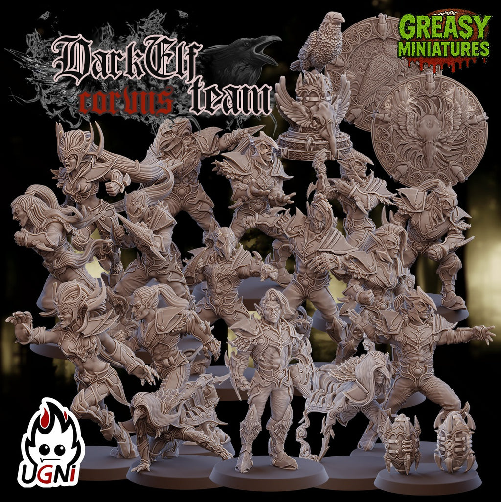 Corvus Team - Dark Elf - Fantasy Football - Ugni Miniatures
