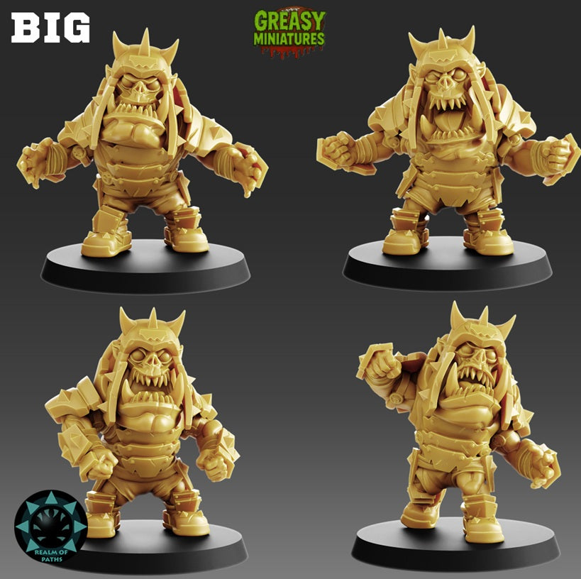 Chibi - Orc - Iron Crushers - Wargaming and Tabletop Gaming - Proxy - Miniatures by Realm of Paths