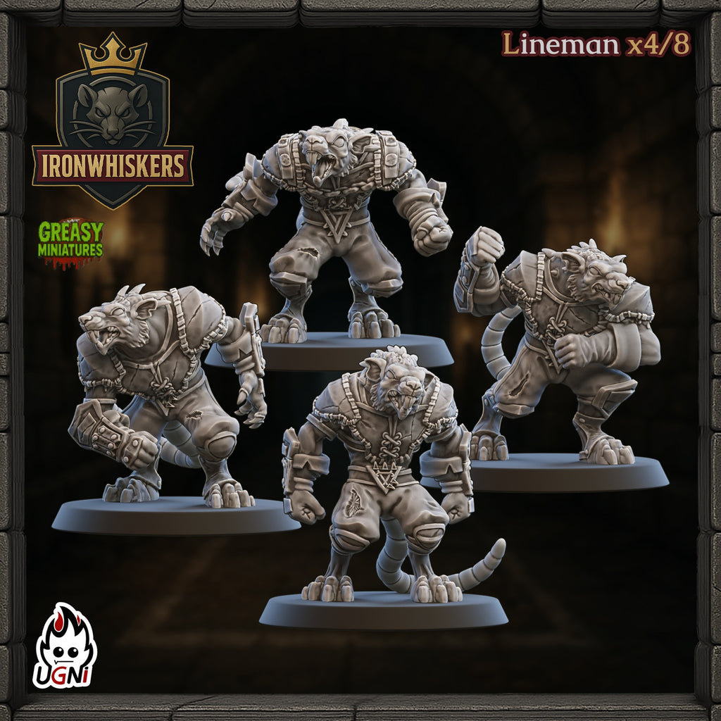 Ironwhiskers - Ratmen Team - Tabletop Wargaming Team - Ugni Miniatures