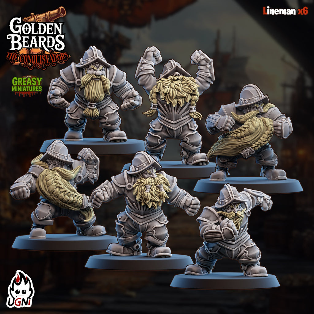 GoldenBeards - Dwarf Tabletop Wargaming Team - Ugni Miniatures - Conquistador Style