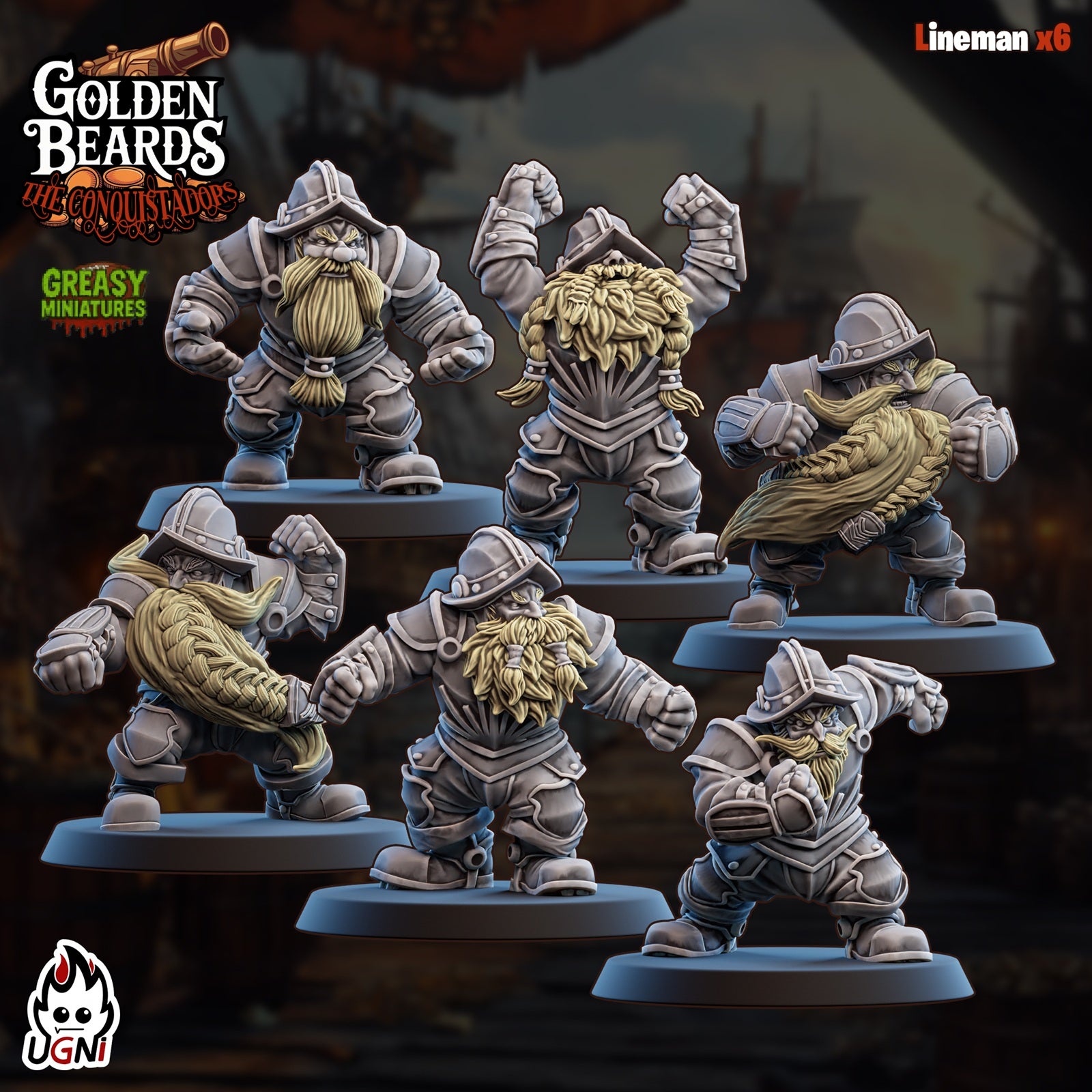 GoldenBeards - Dwarf Tabletop Wargaming Team - Ugni Miniatures - Conquistador Style