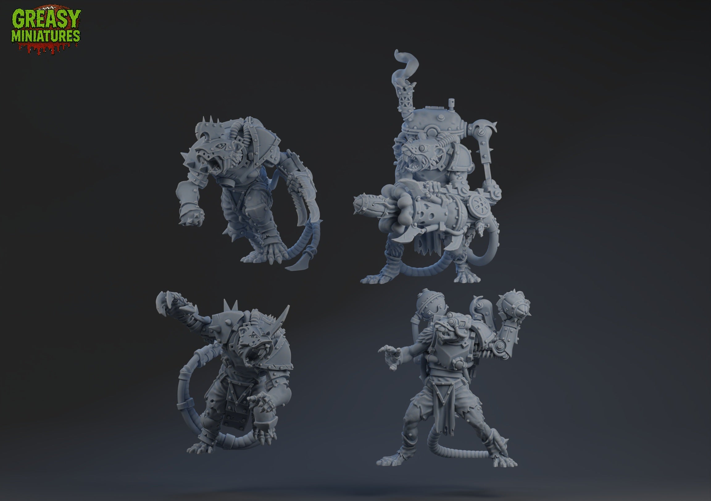RattusCyborginous - Rat Men Team- Steampunk - Fantasy Football - Brutefun Miniatures