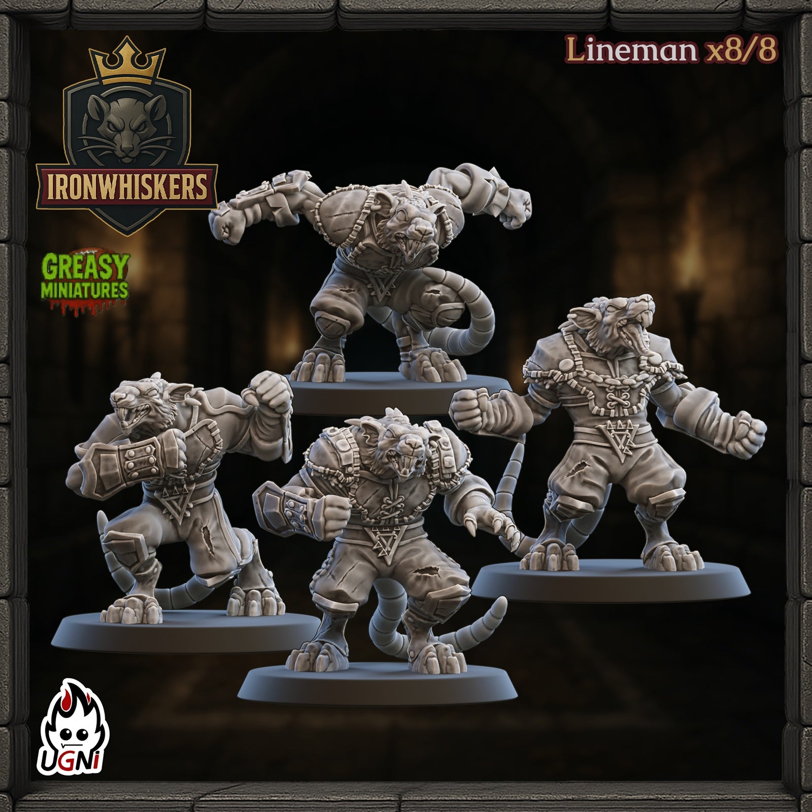 Ironwhiskers - Ratmen Team - Tabletop Wargaming Team - Ugni Miniatures