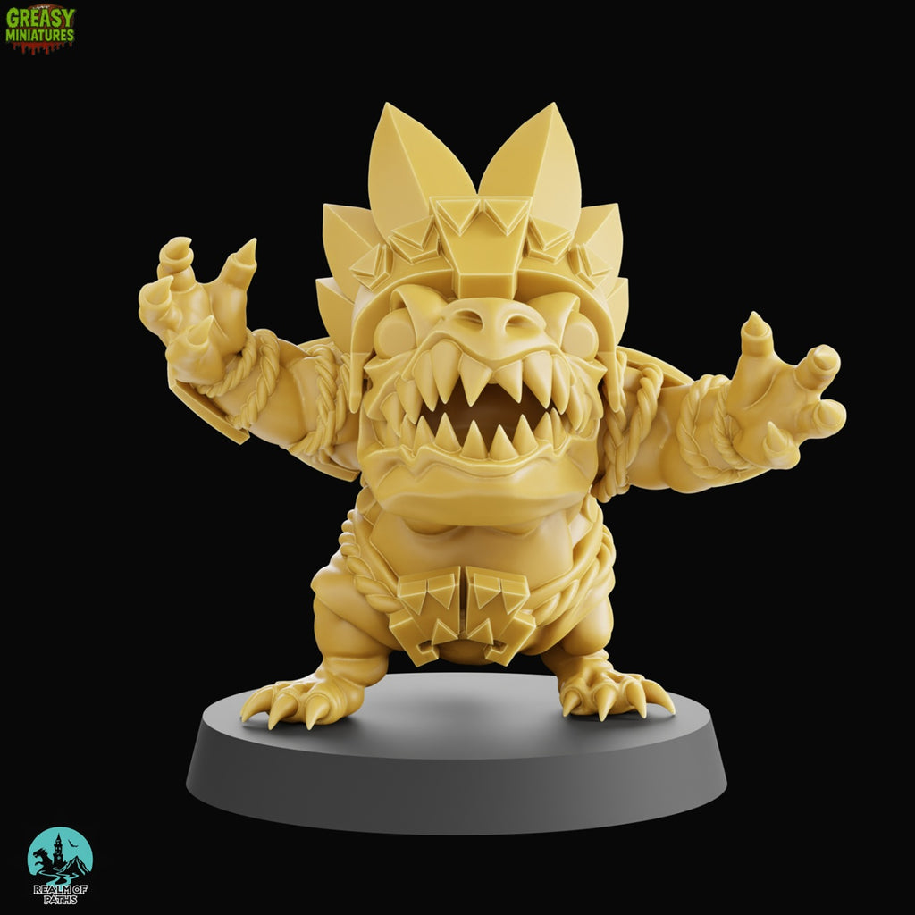 Chibi - Reptile Punch - Tabletop Wargaming Team - Lizardmen - By Realm Of Paths