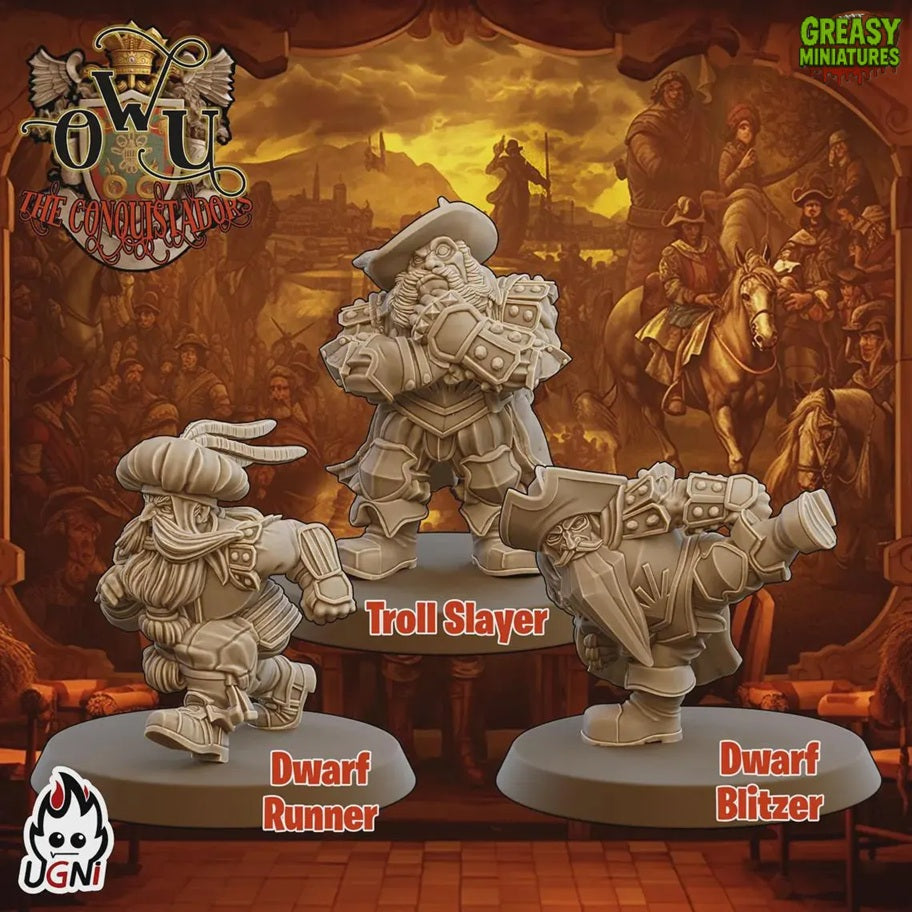Lords of the Old Union Team + And Support Staff - Conquistador - Tabletop Wargaming - by UGNI Miniatures