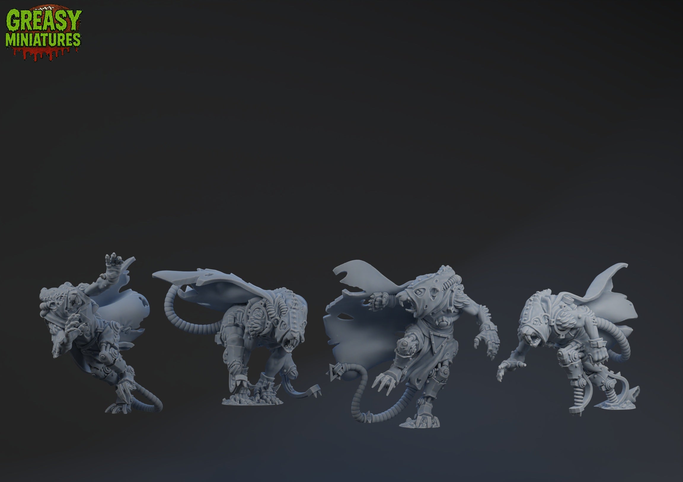 RattusCyborginous - Rat Men Team- Steampunk - Fantasy Football - Brutefun Miniatures