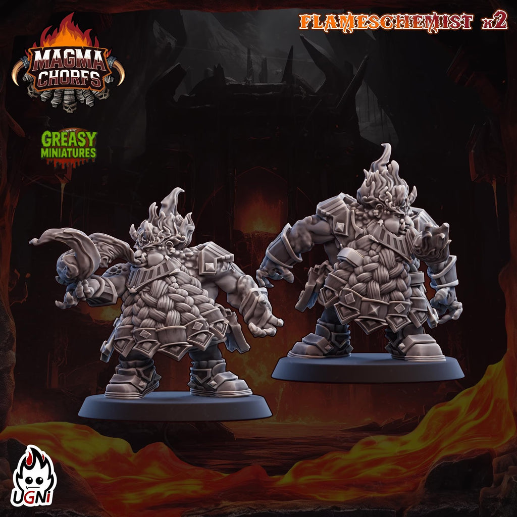 Magma Dwarfs - Chaos - And Support Staff - Chorfs - Tabletop Wargaming Team - Ugni Miniatures