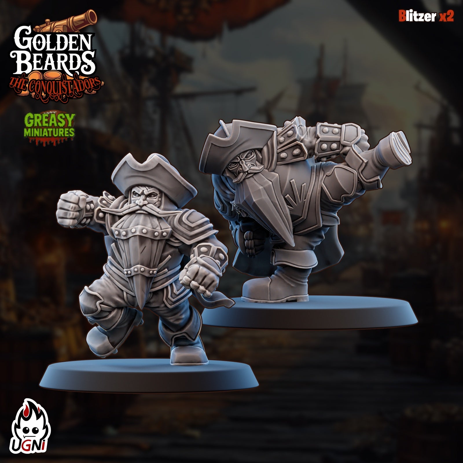 GoldenBeards - Dwarf Tabletop Wargaming Team - Ugni Miniatures - Conquistador Style