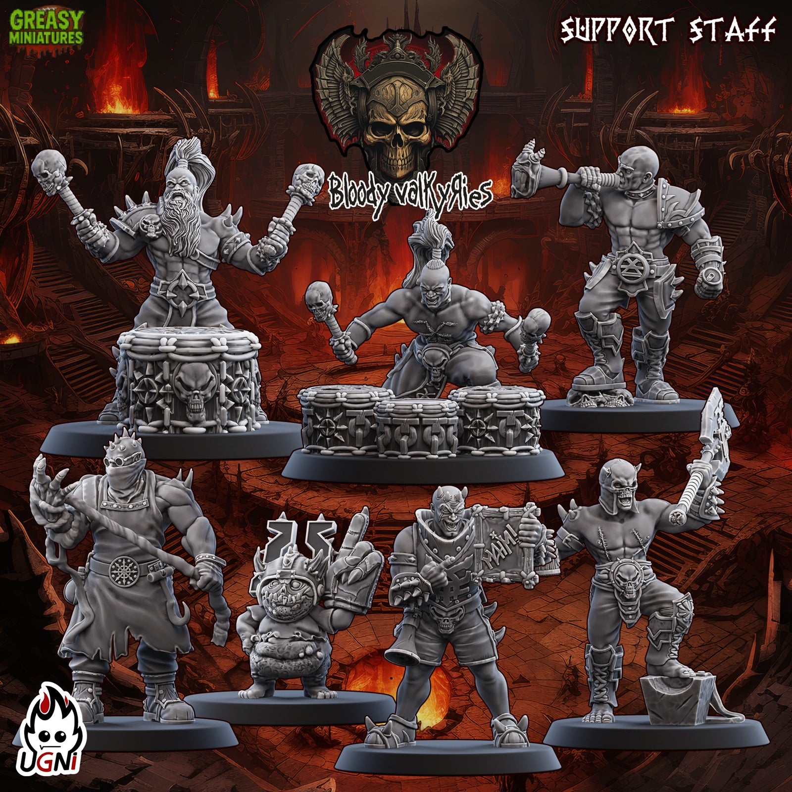 Bloody Valkyries Support Staff - By Ugni Miniatures