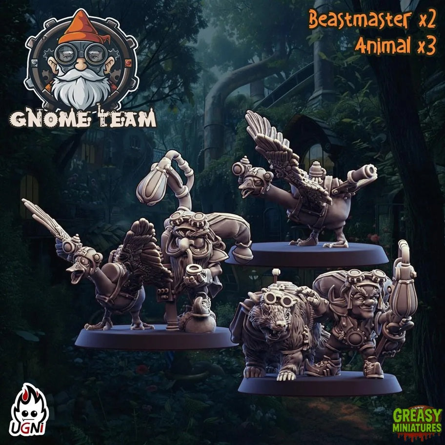 Steam Gnome Team + Support Staff - Tabletop Wargaming - by Ugni Miniatures