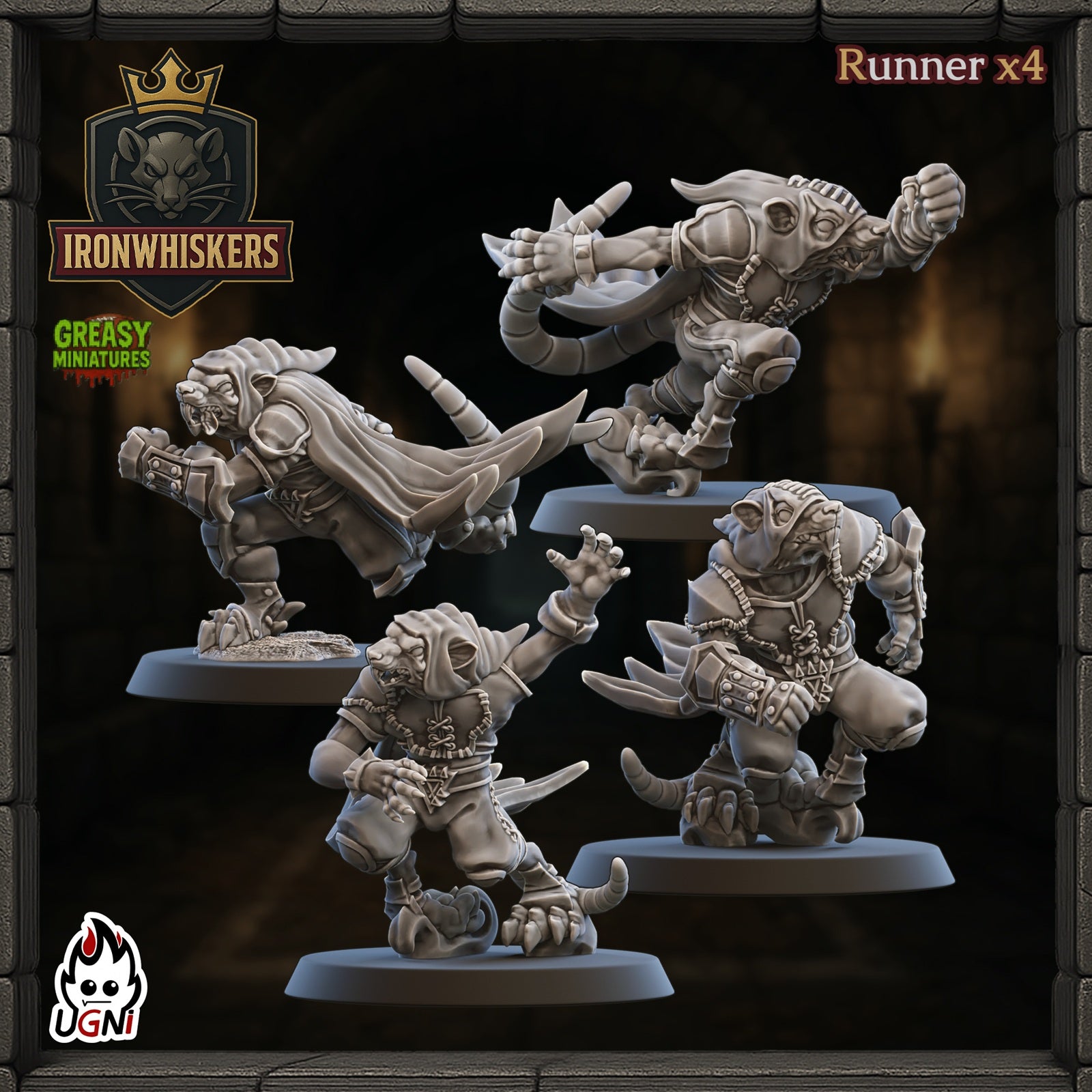 Ironwhiskers - Ratmen Team - Tabletop Wargaming Team - Ugni Miniatures