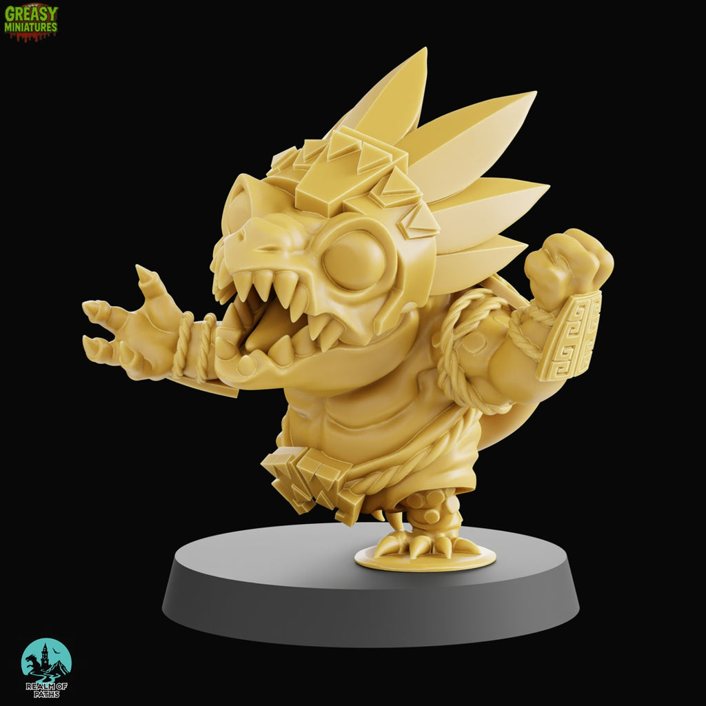 Chibi - Reptile Punch - Tabletop Wargaming Team - Lizardmen - By Realm Of Paths