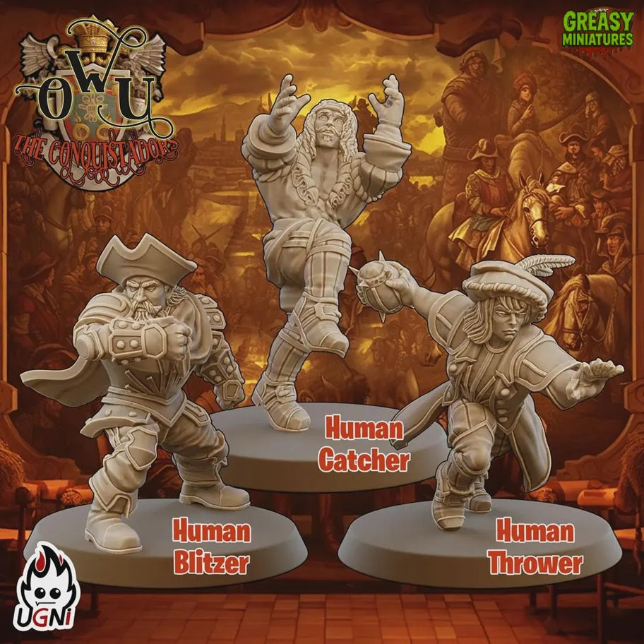 Lords of the Old Union Team + And Support Staff - Conquistador - Tabletop Wargaming - by UGNI Miniatures