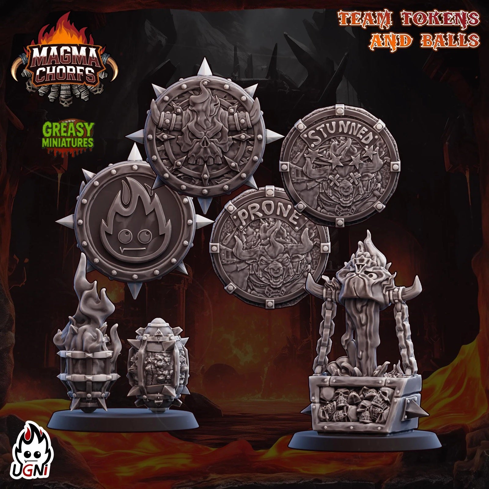 Magma Dwarfs - Chaos - And Support Staff - Chorfs - Tabletop Wargaming Team - Ugni Miniatures