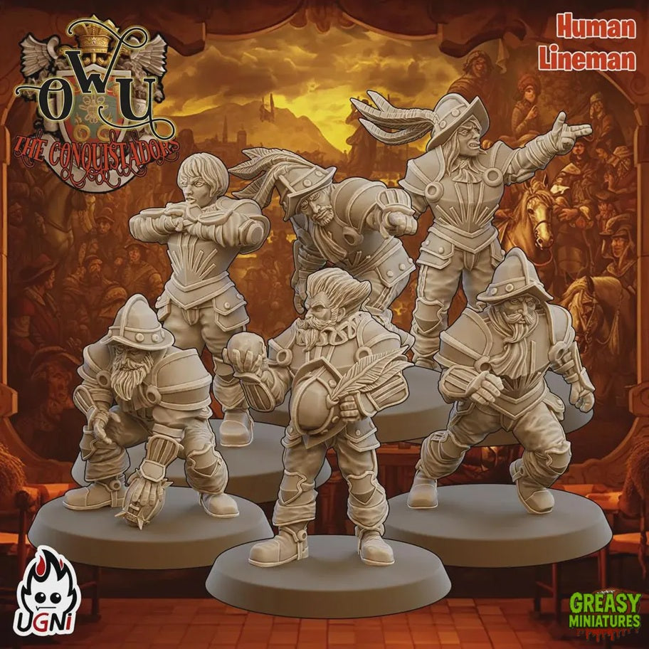 Lords of the Old Union Team + And Support Staff - Conquistador - Tabletop Wargaming - by UGNI Miniatures