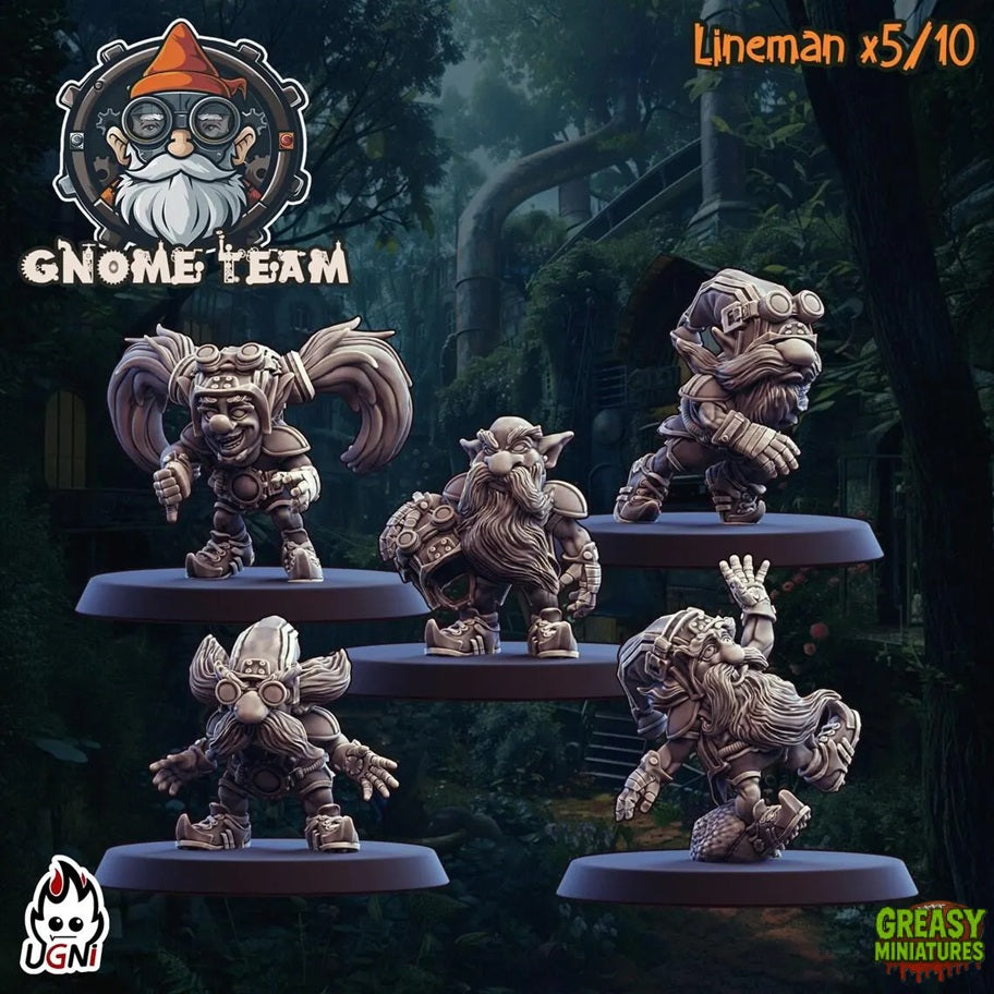 Steam Gnome Team + Support Staff - Tabletop Wargaming - by Ugni Miniatures