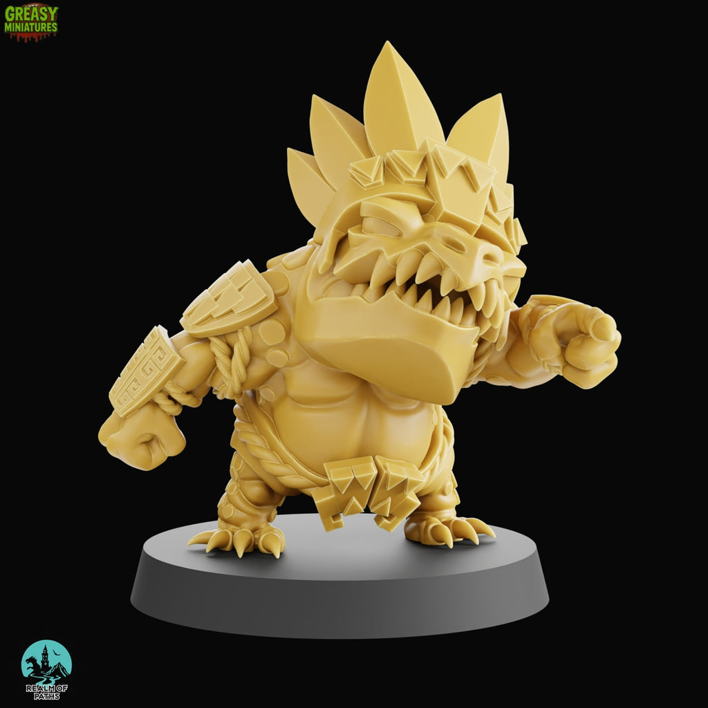 Chibi - Reptile Punch - Tabletop Wargaming Team - Lizardmen - By Realm Of Paths