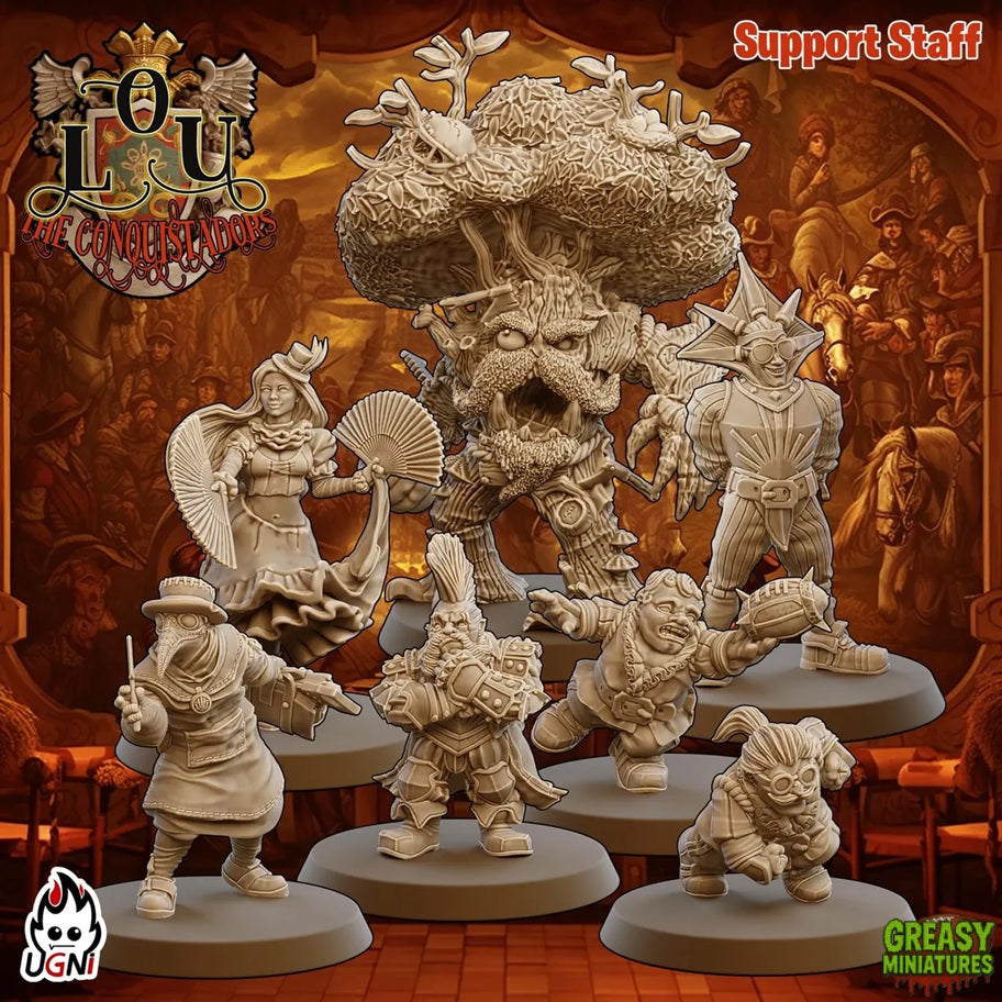 Lords of the Old Union Team + And Support Staff - Conquistador - Tabletop Wargaming - by UGNI Miniatures