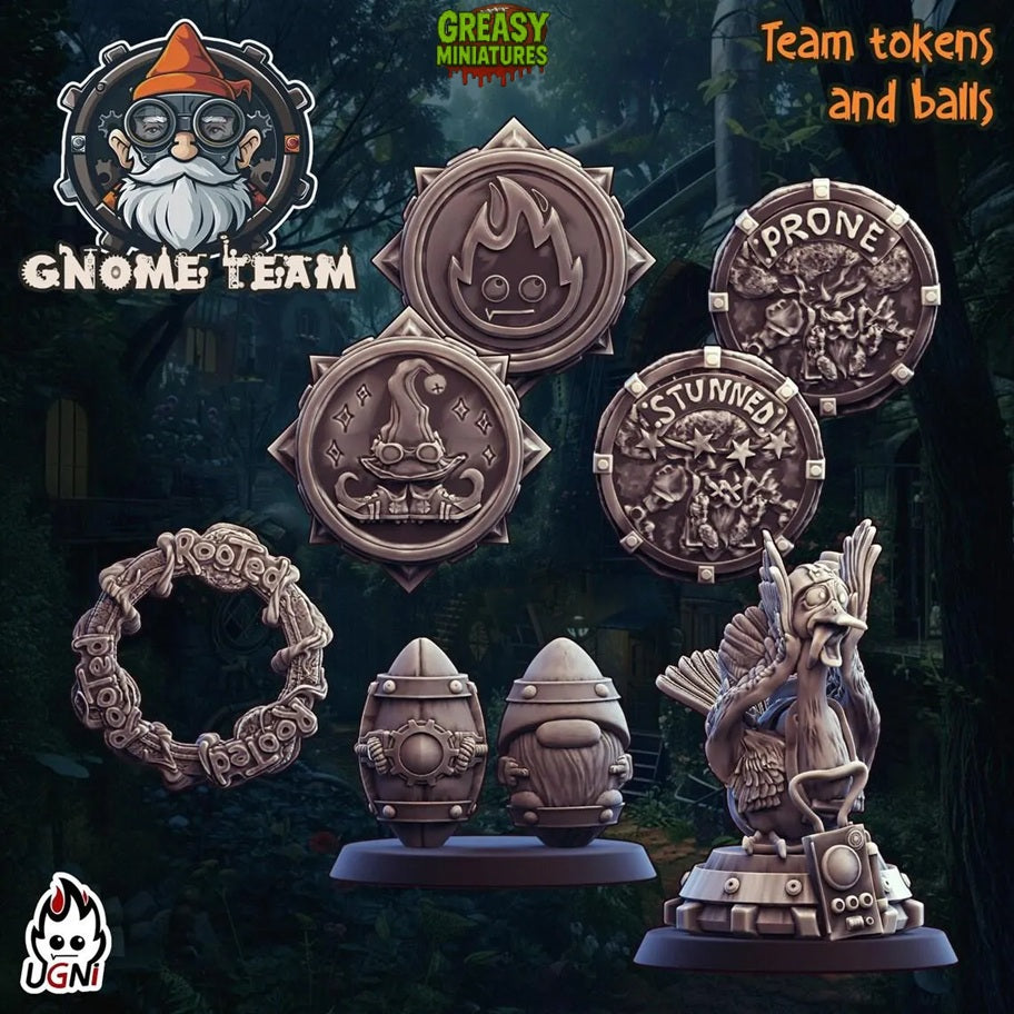 Steam Gnome Team + Support Staff - Tabletop Wargaming - by Ugni Miniatures