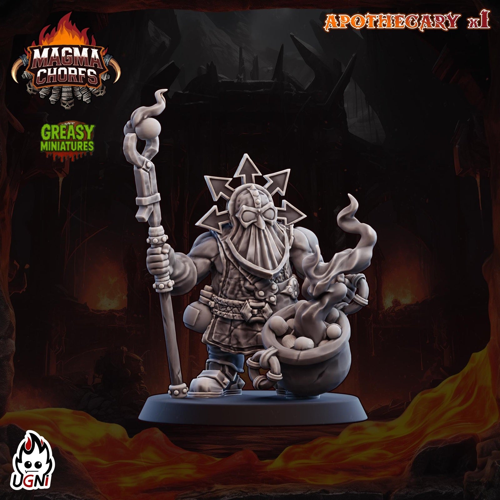 Magma Dwarfs - Chaos - And Support Staff - Chorfs - Tabletop Wargaming Team - Ugni Miniatures