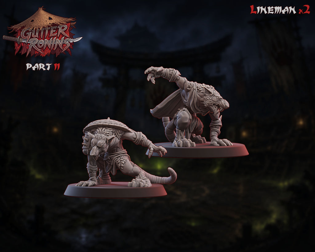 Gutter Ronins - Ratmen Team - Tabletop Wargaming Team - Ugni Miniatures