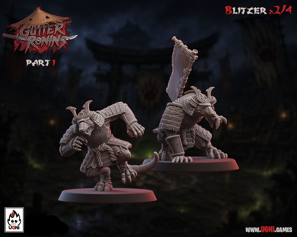 Gutter Ronins - Ratmen Team - Tabletop Wargaming Team - Ugni Miniatures