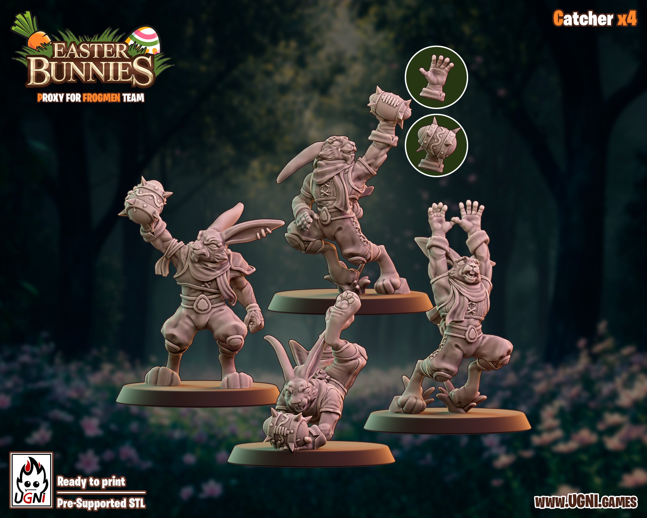 Easter Bunnies - Frog Proxy - Old Forest Alliance Booster - Fantasy Football - Wargaming Team By Ugni Miniatures