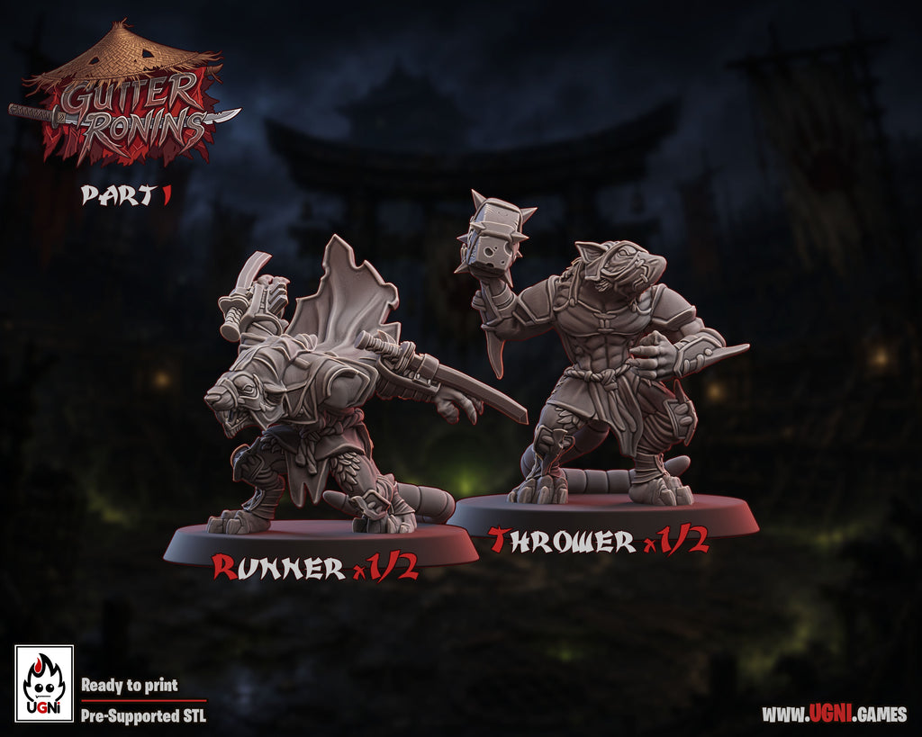 Gutter Ronins - Ratmen Team - Tabletop Wargaming Team - Ugni Miniatures