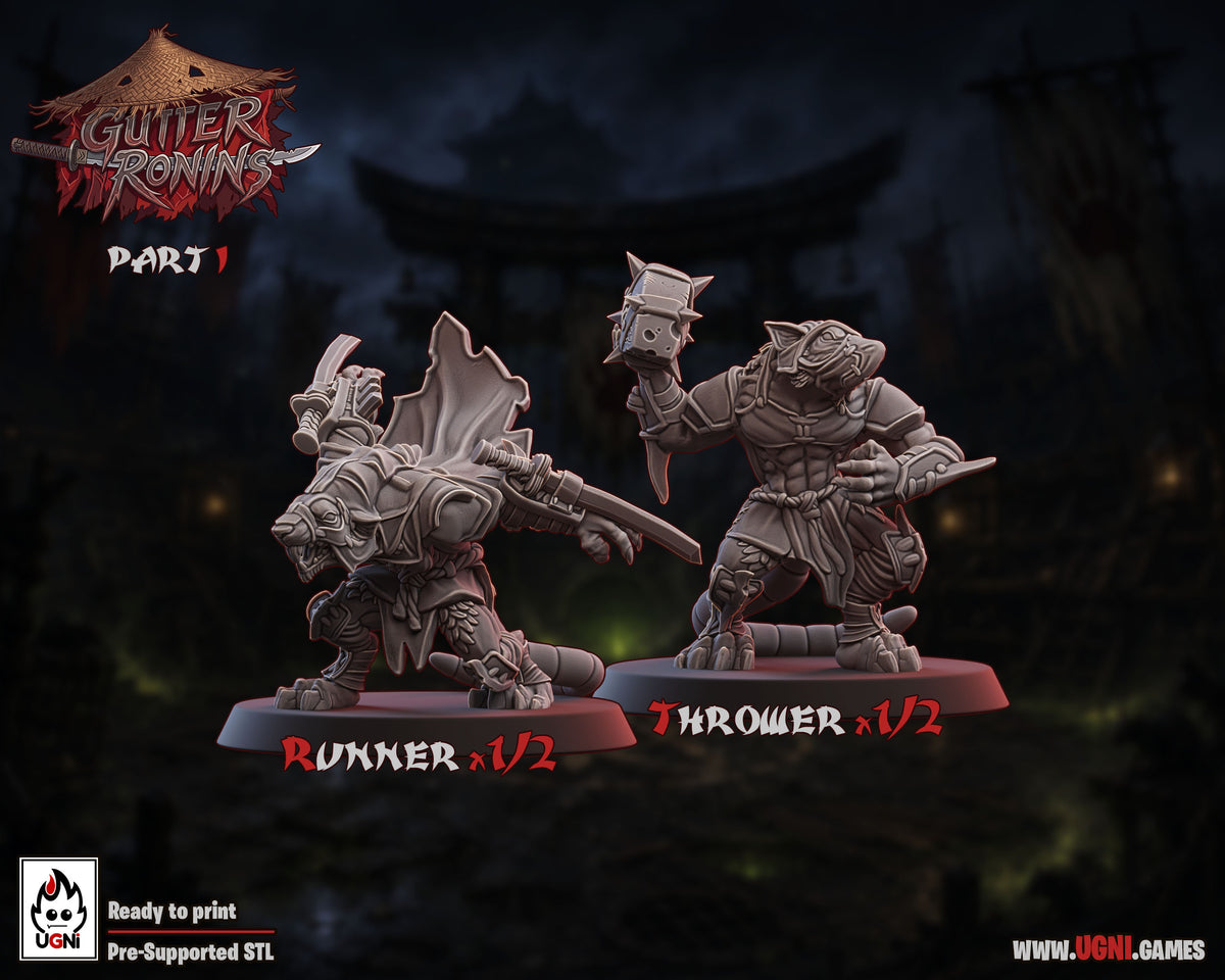 Gutter Ronins - Ratmen Team - Tabletop Wargaming Team - Ugni Miniatures