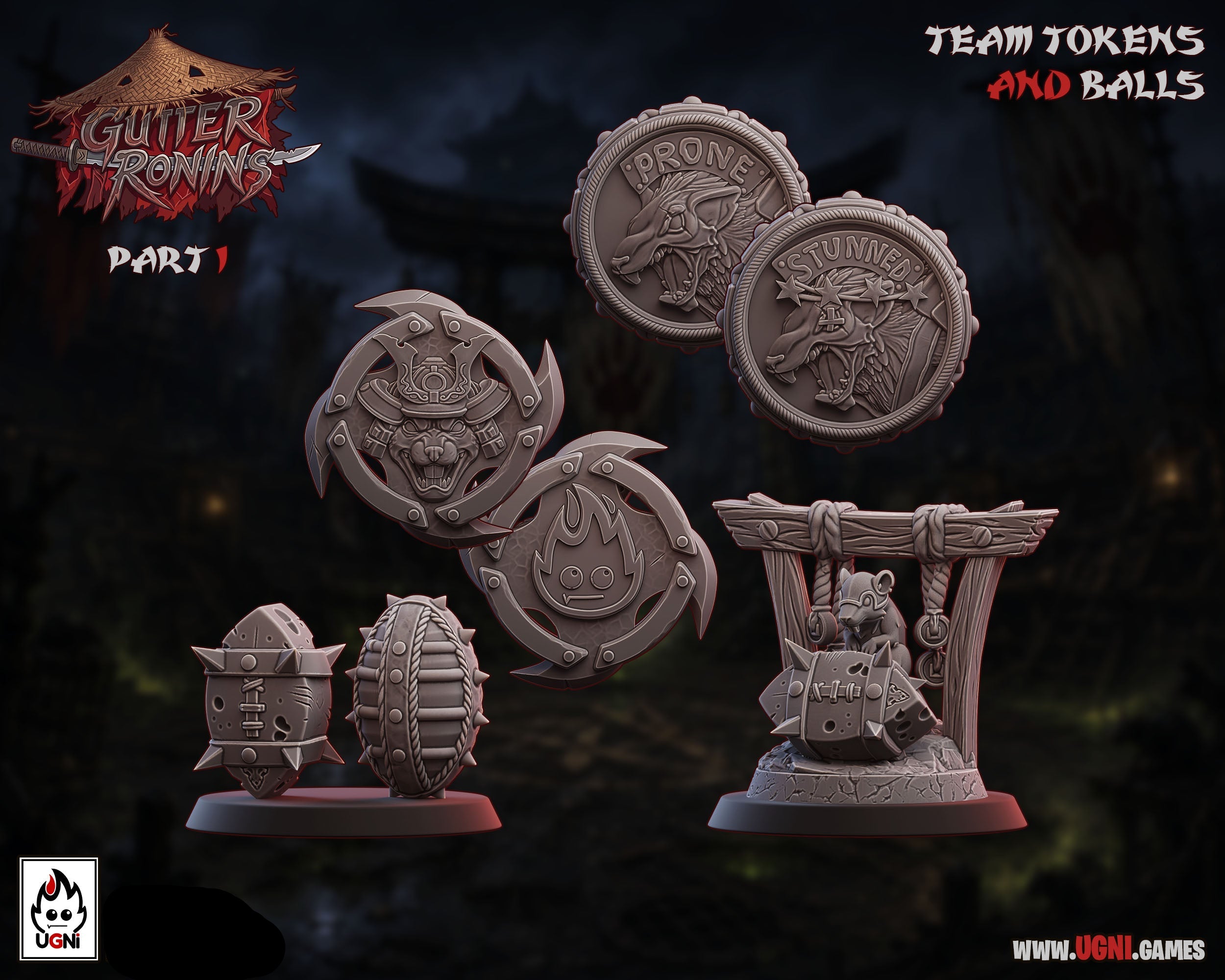 Gutter Ronins - Ratmen Team - Tabletop Wargaming Team - Ugni Miniatures