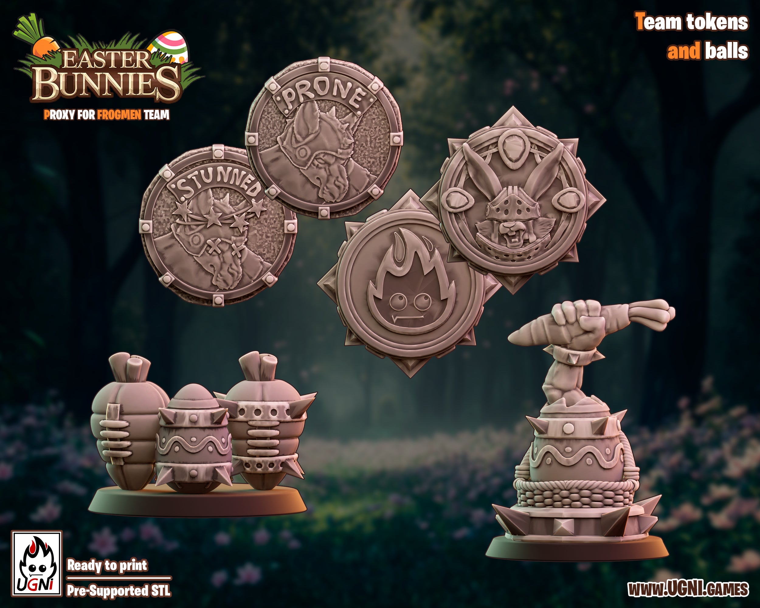Easter Bunnies - Frog Proxy - Old Forest Alliance Booster - Fantasy Football - Wargaming Team By Ugni Miniatures