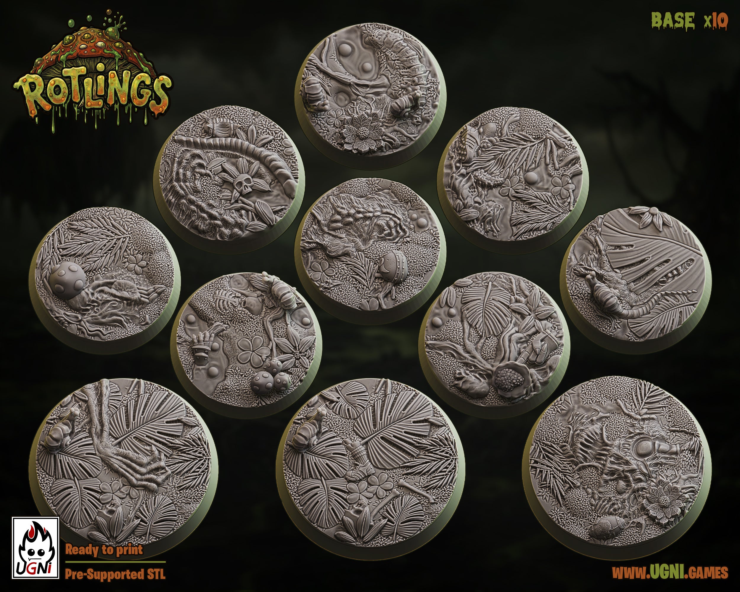 Rotting Resin Bases - Designed By Ugni Miniatures