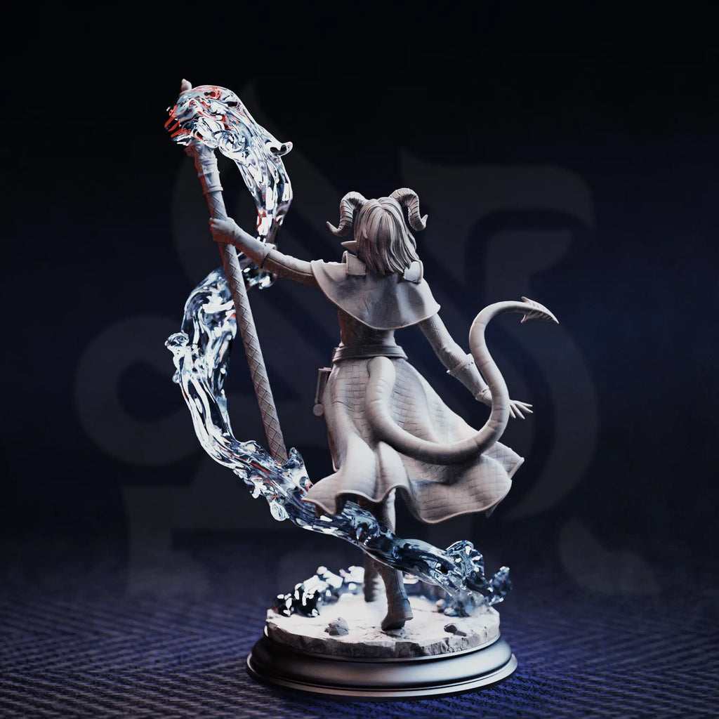 Aria the Faithful – Tiefling Sorceress - Medium Tabletop Miniature By DM Stash