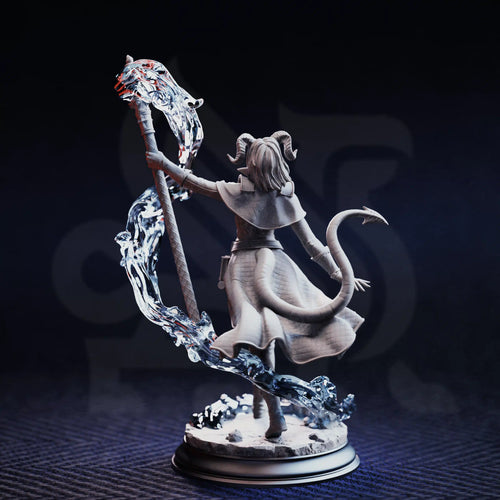 Aria the Faithful – Tiefling Sorceress - Medium Tabletop Miniature By DM Stash