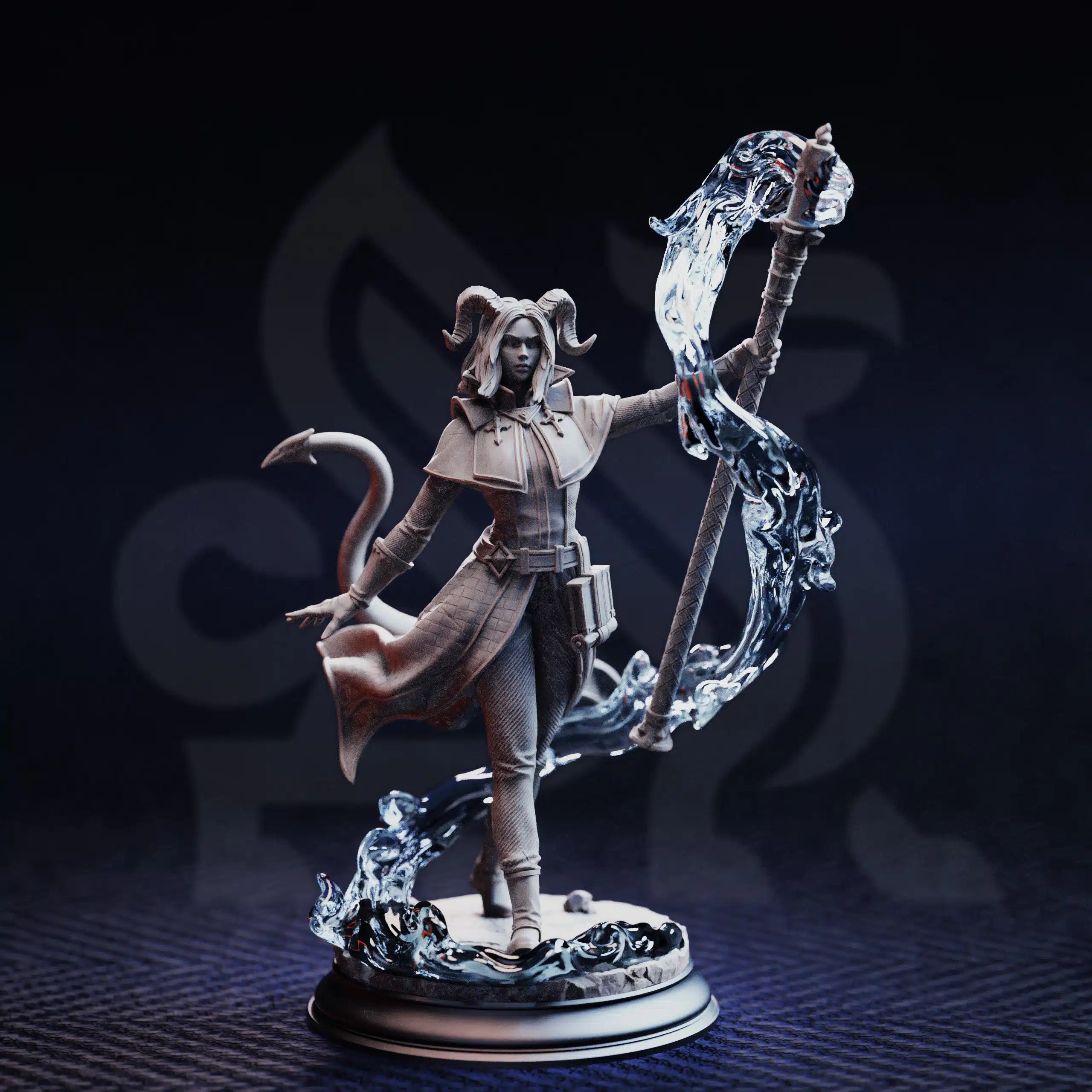 Aria the Faithful – Tiefling Sorceress - Medium Tabletop Miniature By DM Stash