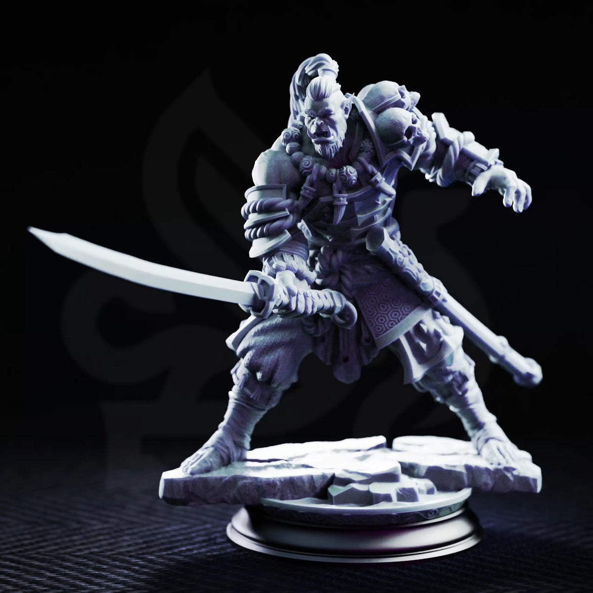 Bagrash Ilkhan – Orc Blademaster - Medium Tabletop Miniature By DM Stash