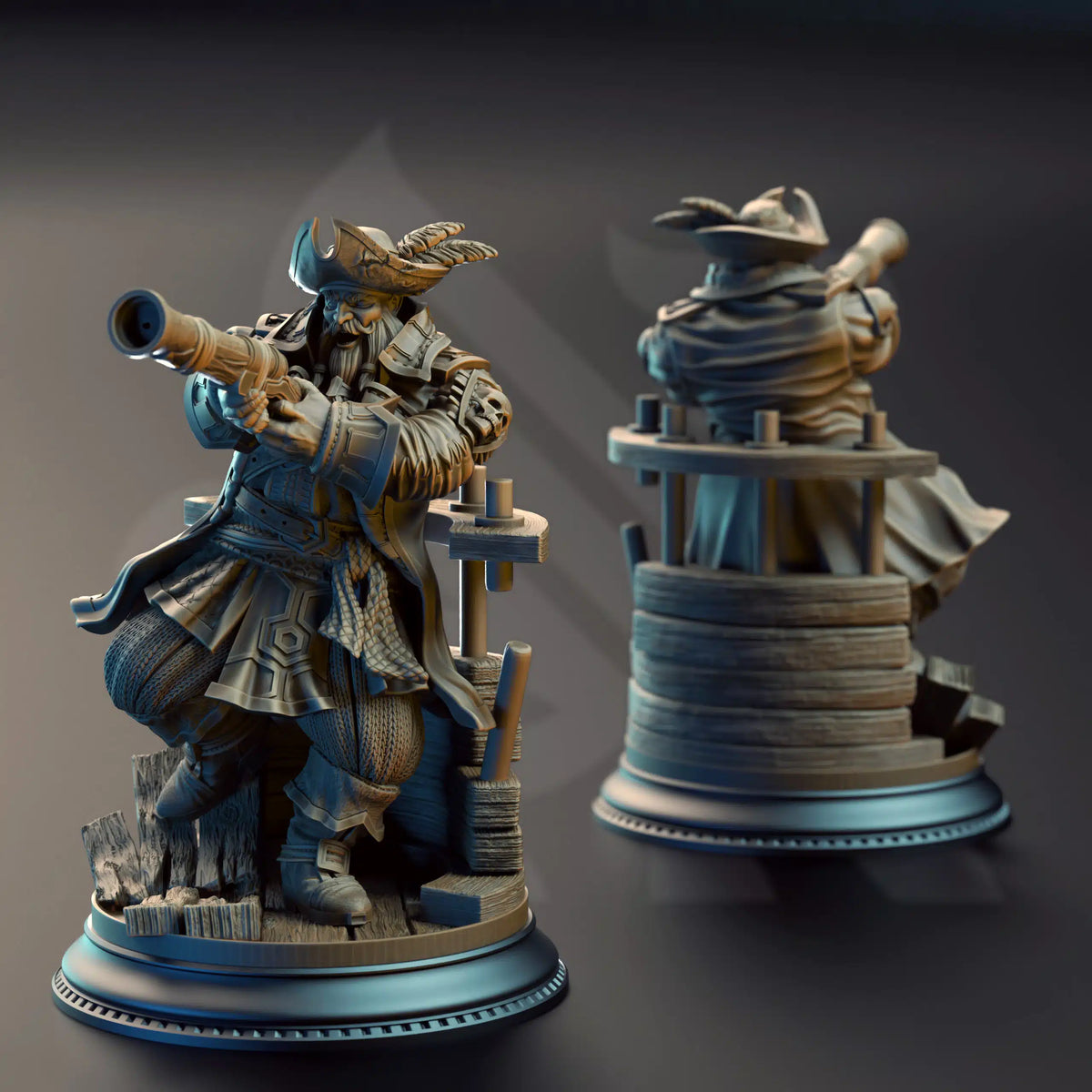Baradin Blackbeard – Captain of the Gilded Seahorse - Medium Tabletop Miniature By DM Stash