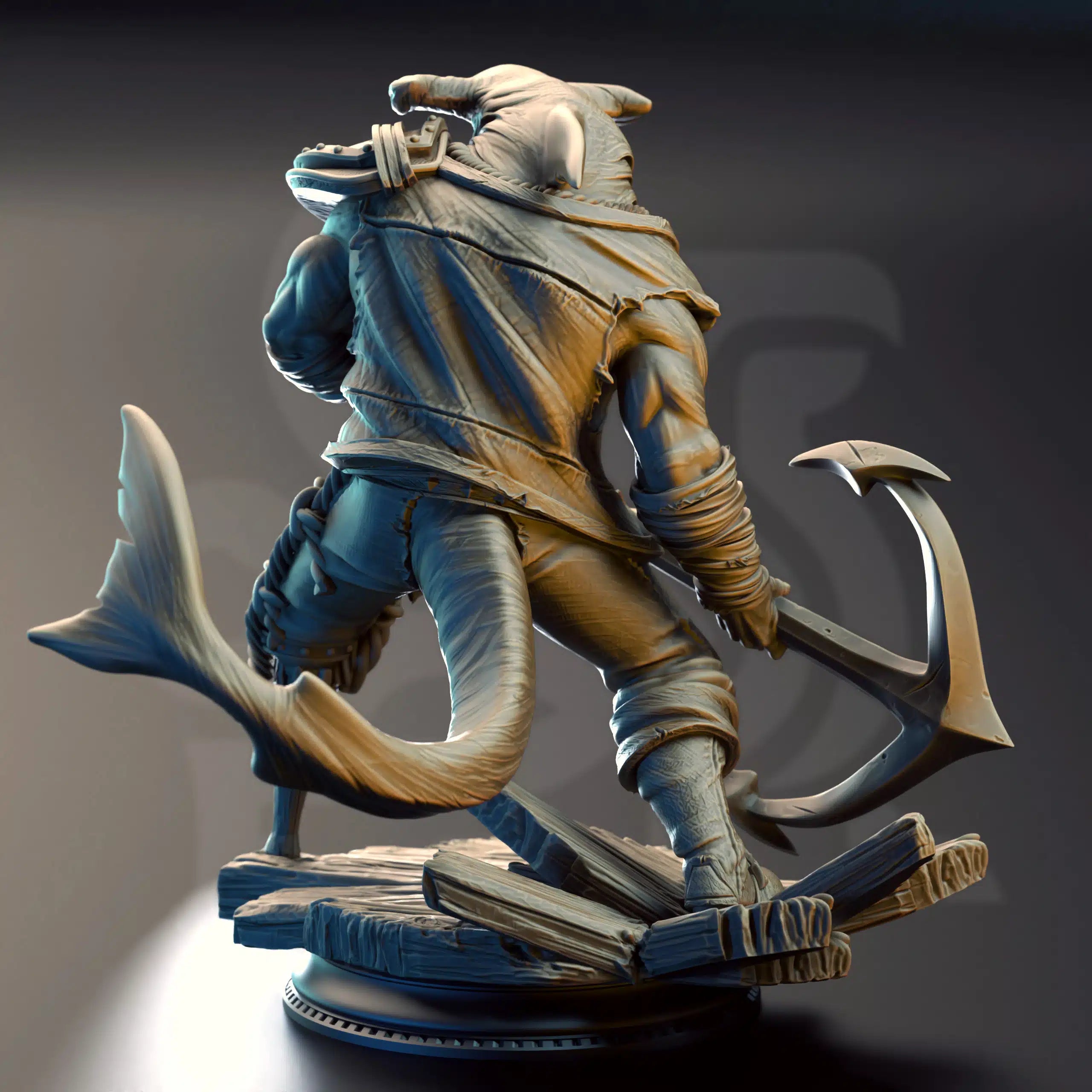 Baz “Smiley” Armstrong – Sharkman Enforcer - Medium Tabletop Miniature By DM Stash