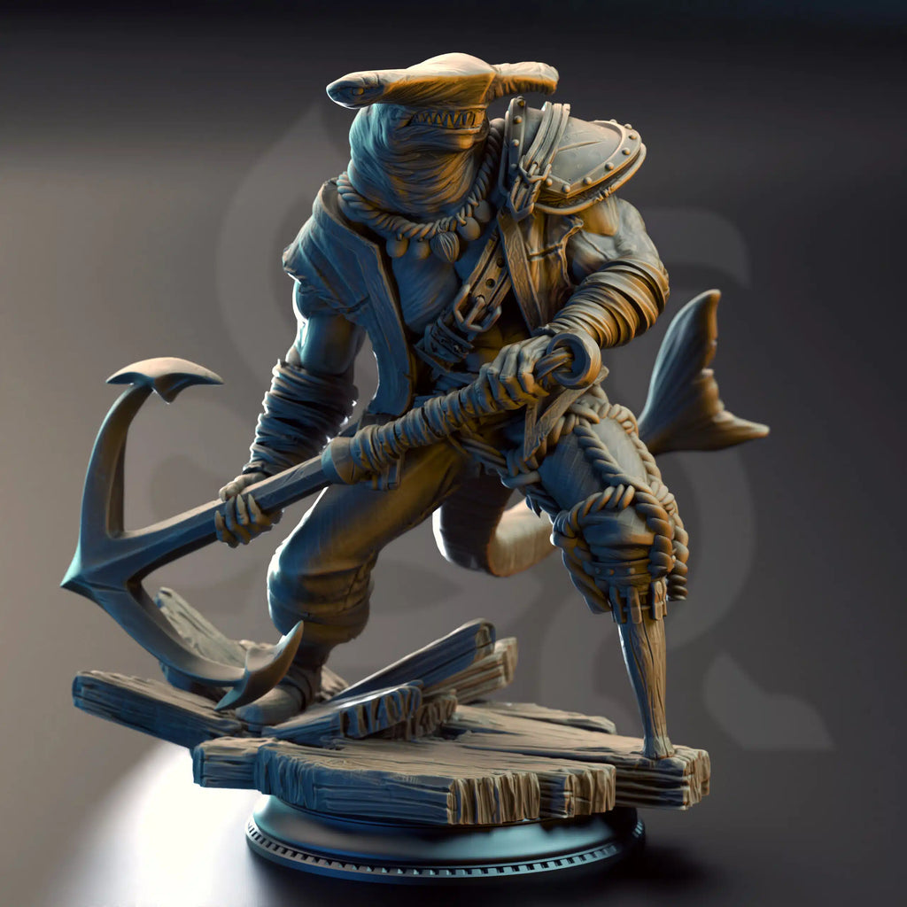 Baz “Smiley” Armstrong – Sharkman Enforcer - Medium Tabletop Miniature By DM Stash