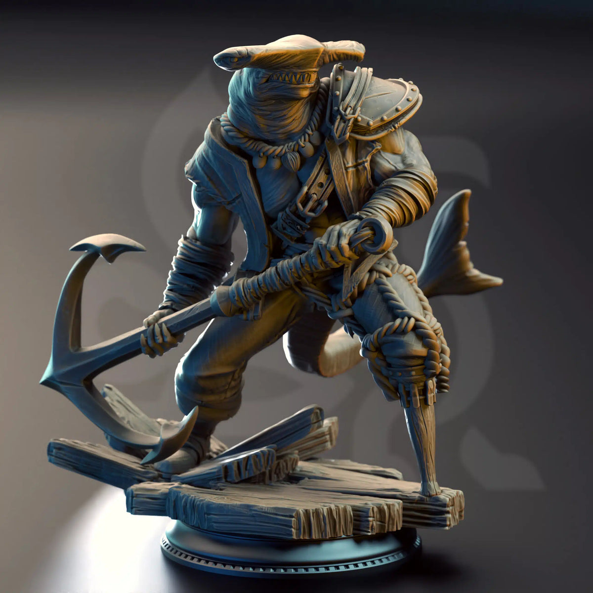 Baz “Smiley” Armstrong – Sharkman Enforcer - Medium Tabletop Miniature By DM Stash