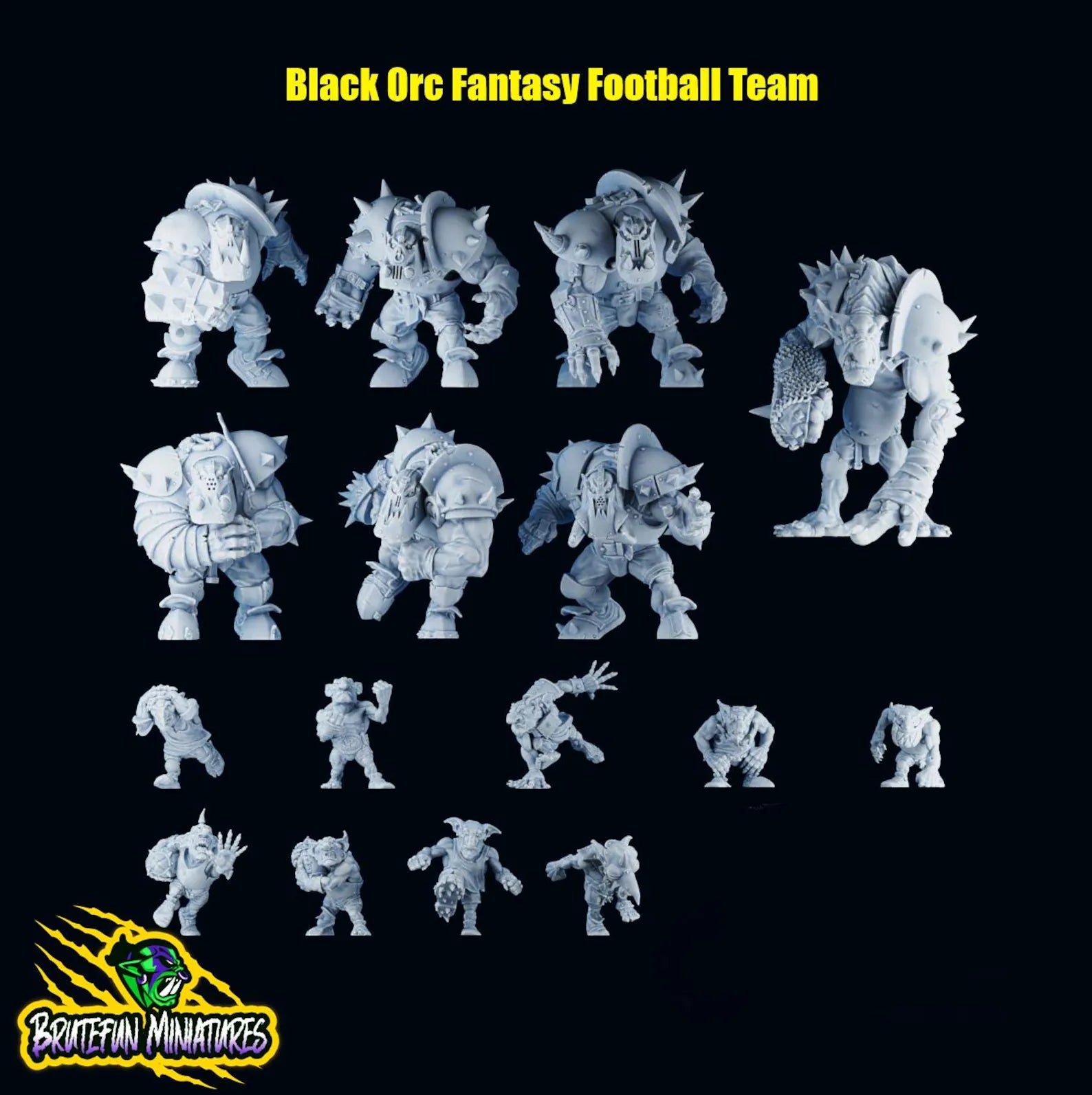 Black Orc - Brutefun Miniatures - Fantasy Football Team