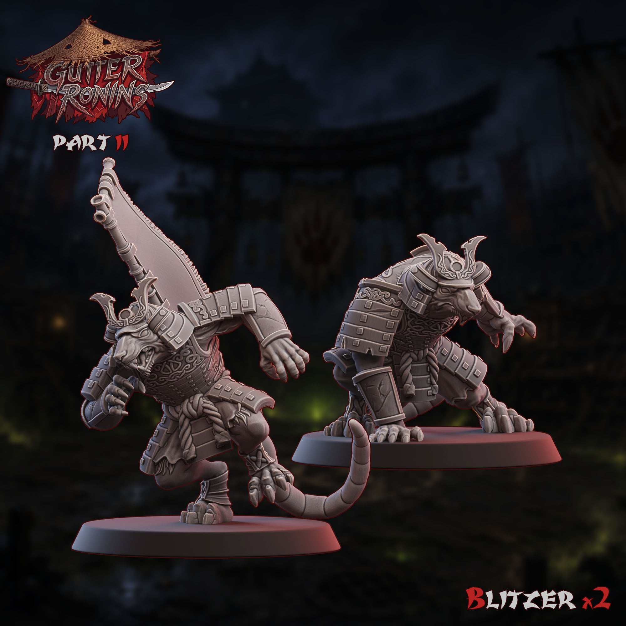 Gutter Ronins - Ratmen Team - Tabletop Wargaming Team - Ugni Miniatures