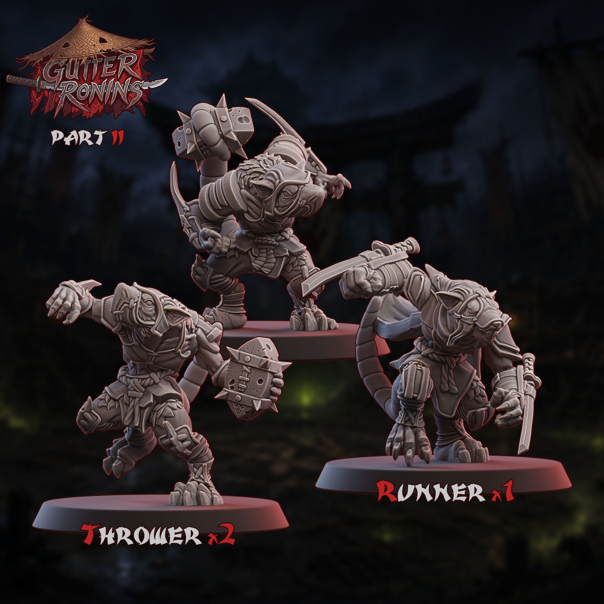 Gutter Ronins - Ratmen Team - Tabletop Wargaming Team - Ugni Miniatures