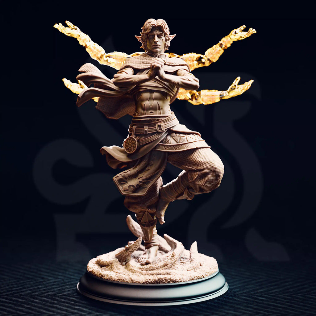 Caryian – Monk of the Astral Sun - Medium Tabletop Miniature By DM Stash