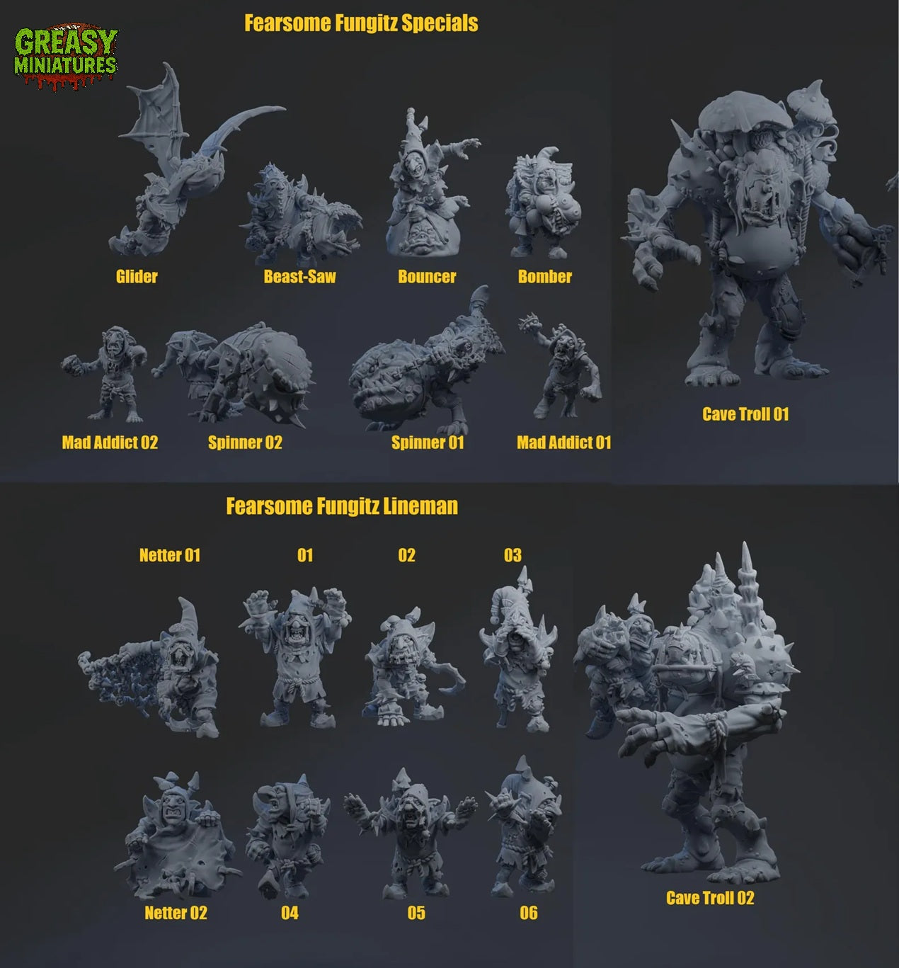 Fearsome Fungitz Goblins - Fantasy Football - Brutefun Miniatures