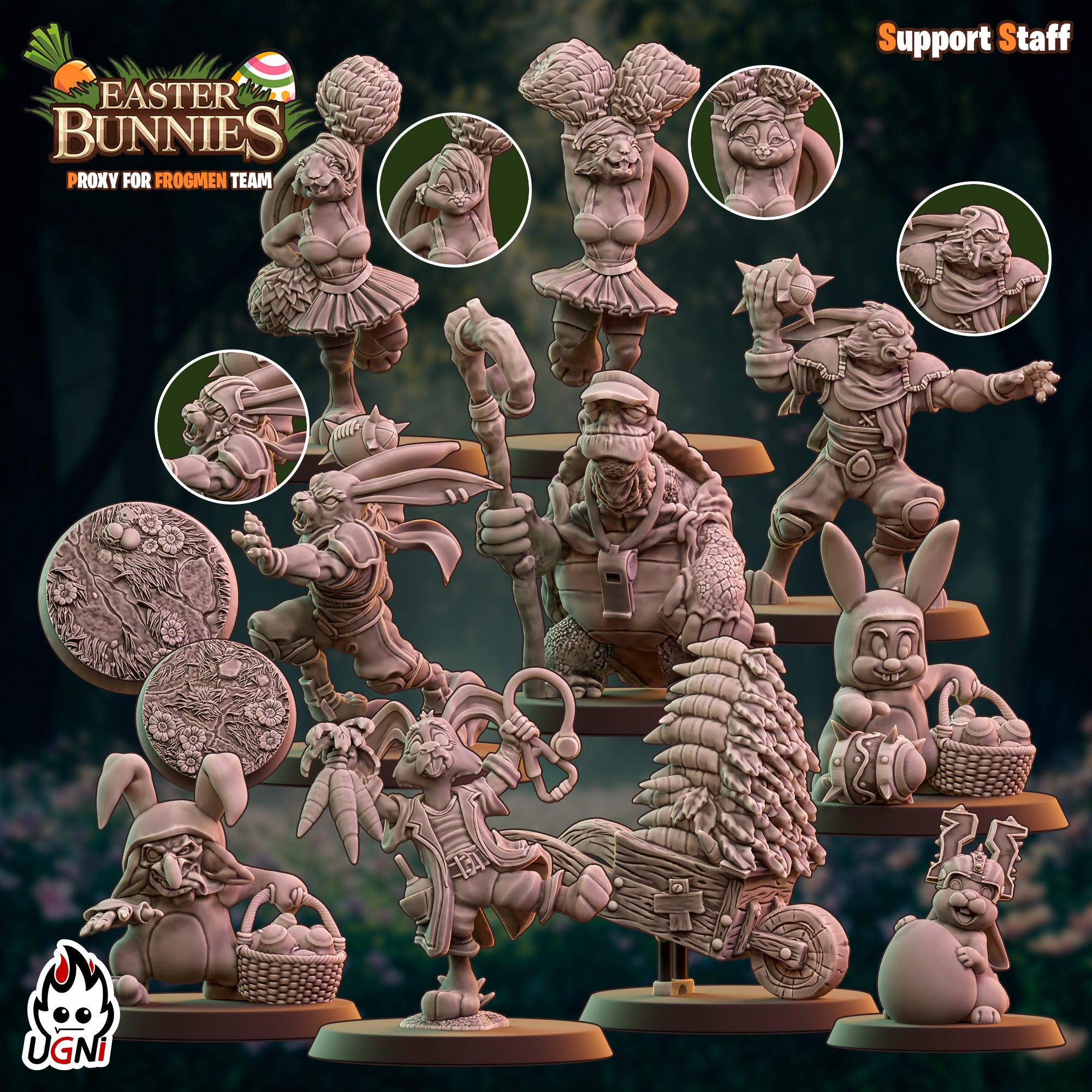 Easter Bunnies - Frog Proxy - Old Forest Alliance Booster - Fantasy Football - Wargaming Team By Ugni Miniatures