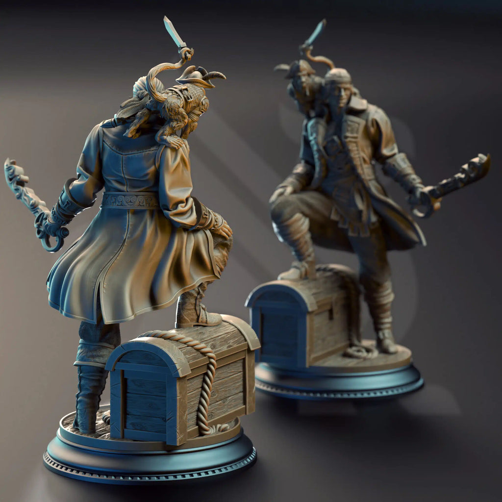 Ervin “Wave Dancer” Barton – Water Elemi Scoundrel - Medium Tabletop Miniature By DM Stash