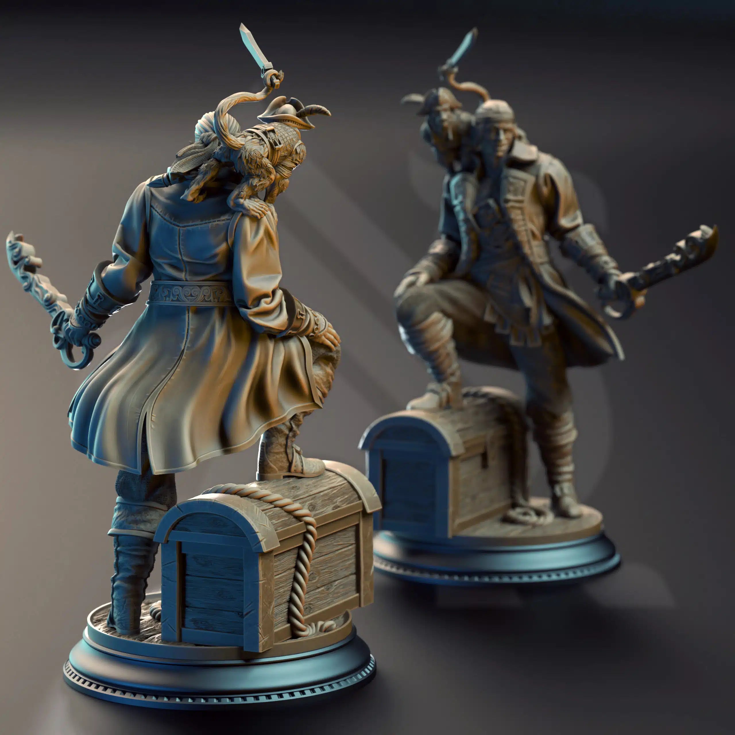 Ervin “Wave Dancer” Barton – Water Elemi Scoundrel - Medium Tabletop Miniature By DM Stash